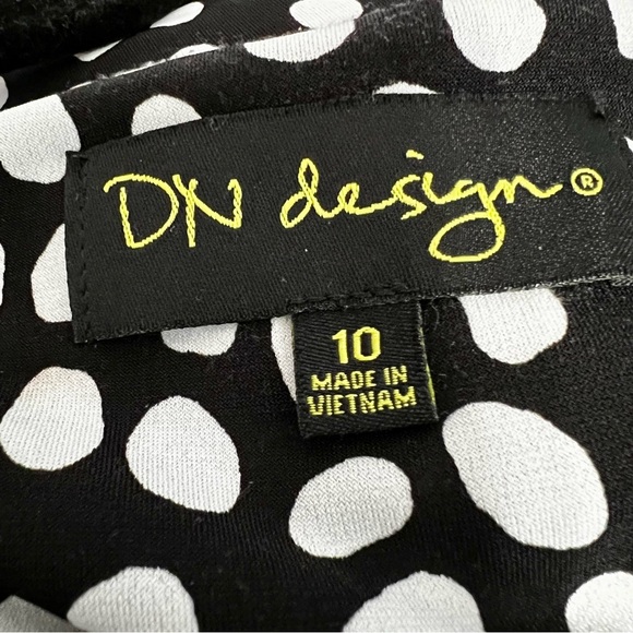 DN Design Fit & Flare Slip Dress / Black & White / Size 10 - Picture 2 of 10